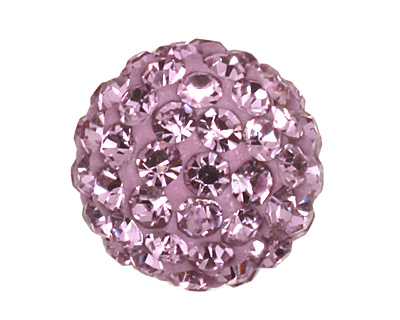 Lilac Pave Round 10mm (1.5mm hole)