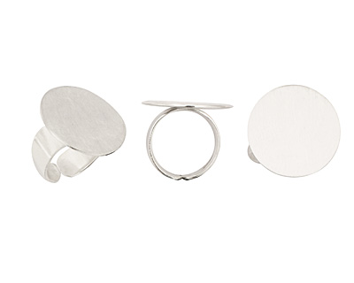 Silver (plated) Adjustable Circle Ring 24mm