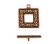Antique Copper (plated) Scroll Square Toggle Clasp 22x18mm, 21mm bar