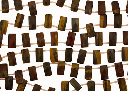 Tiger Iron Faceted Pillow Drop 8x16mm