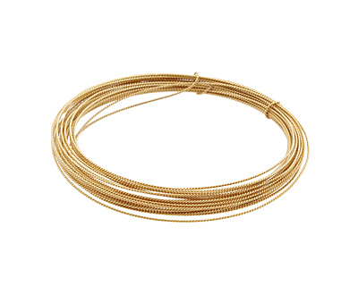German Style Wire Non Tarnish Brass Fancy Round 22 gauge, 5 meters