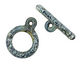 Grace Lampwork Liquid Blue Toggle Clasp 25-26x31-32mm, 39-40mm bar