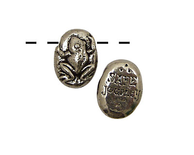 Green Girl Pewter Safe Journey Frog 17x20mm