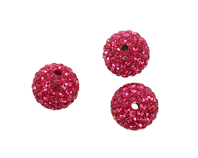 Fuchsia Pave Round 12mm (1.5mm hole)
