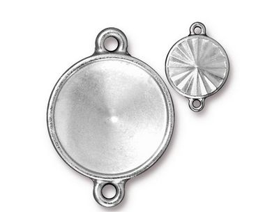 TierraCast Rhodium (plated) Faceted Link 29x21mm
