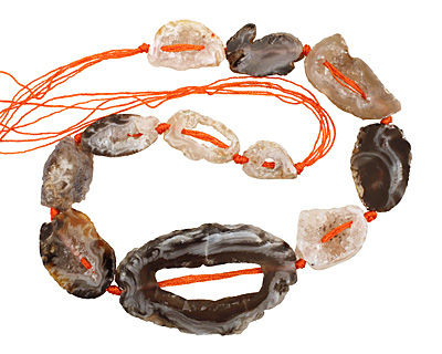 Druzy Agate Sliced Pieces Graduated 21-69x14-41mm