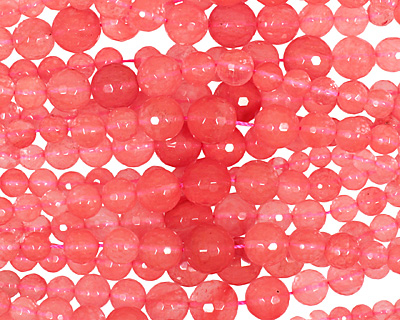 Cherry Quartz Faceted Graduated Round 6-14mm