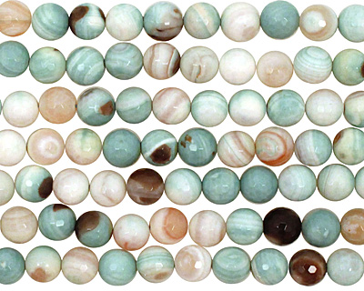 Ocean Blue Agate Faceted Round 10mm