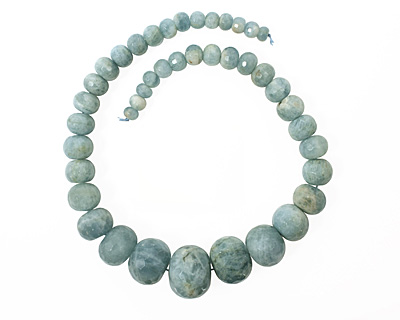 Aquamarine Faceted Rondelle Graduated 9-28mm