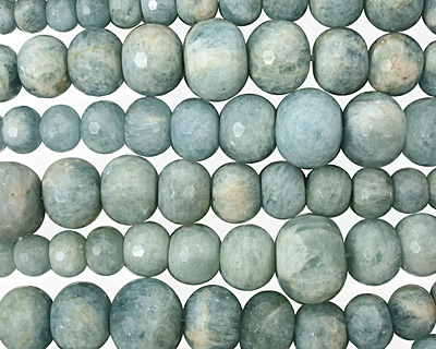 Aquamarine Faceted Rondelle Graduated 9-28mm