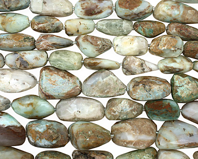 Peruvian Blue Opal Faceted Tumbled Nugget 24-40x15-20mm