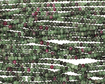 Ruby Zoisite Faceted Rondelle 2x4mm