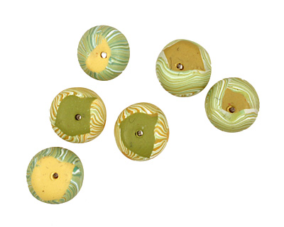 Humble Beads Polymer Clay Chartreuse Tiny Disk 7x10-11mm