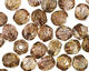 Czech Fire Polished Glass Transparent Gold/Sm. Topaz Round 4mm