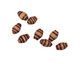 African Paper (beige, violet stipe) Rice 9-10x6mm