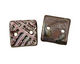 Earthenwood Studio Ceramic Amethyst Iron Small Square Text Link 19mm