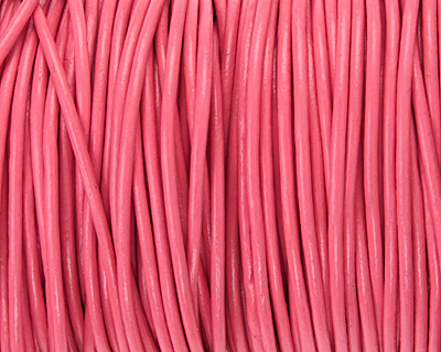 Pink Round Leather Cord 2mm