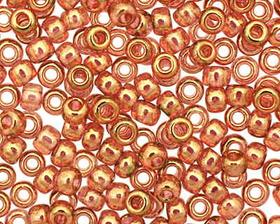 TOHO Gold Lustered Transparent Pink Round 11/0 Seed Bead