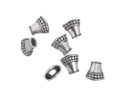 Pewter Triangle w/ Ropes & Dots (Large Hole) 16mm