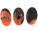 Black & Orange Agate Flat Oval Pendant 35x55mm