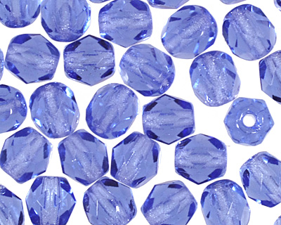 Czech Fire Polished Glass Sapphire Round 4mm