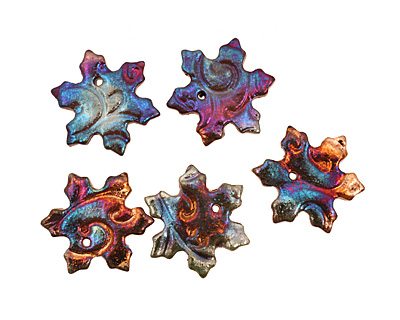 XAZ Raku Luster Snowflake Pendant 35-40mm