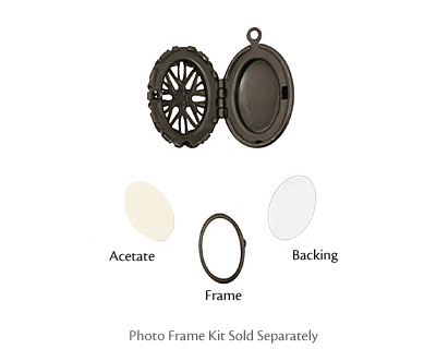 Gunmetal Oval Filigree Heirloom Locket 17x25mm