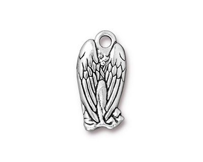 TierraCast Antique Silver (plated) Angel Charm 11x22mm