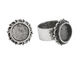 Nunn Design Antique Silver (plated) Small Ornate Circle Bezel Adjustable Ring 20mm