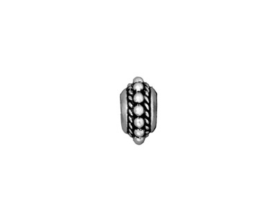 TierraCast Antique Silver (plated) Beaded Twist Euro 6x11mm