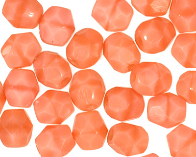 Czech Fire Polished Glass Pink Coral Round 4mm