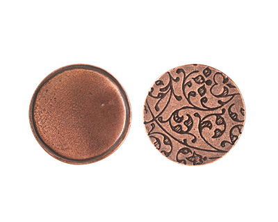 Nunn Design Antique Copper (plated) Crest Circle Tag 20.5mm