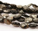 Golden Mica Faceted Flat Oval 14x10mm