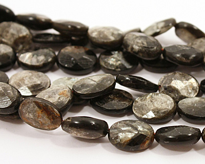 Golden Mica Faceted Flat Oval 14x10mm