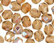 Czech Fire Polished Glass Smoky Topaz AB Round 3mm