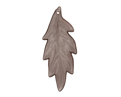 Lucite Smoke Ridged Leaf 18x42mm