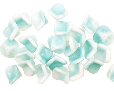 Czech Glass Azure 3 Petal Bellflower 9x11mm