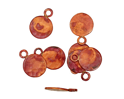 Patricia Healey Copper Flat Circle Charm 13x18mm