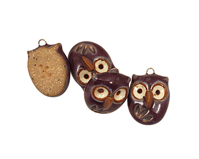 Kylie Parry Ceramic Purple Hoot Owl 19x26mm