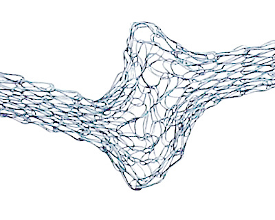 WireLace Silver Blue Ribbon 3mm