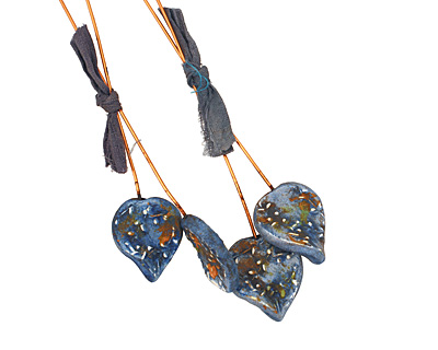 Humble Beads Polymer Clay Navy Petal Headpin 18x20mm