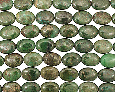 Green Chalcopyrite Flat Oval 20x15mm