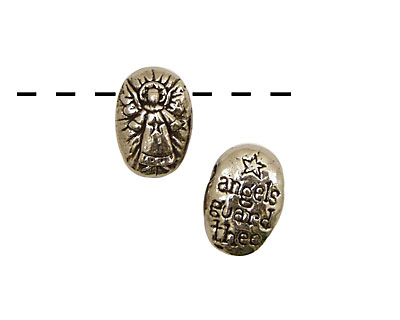 Green Girl Pewter Angel Pebble (2) 13x20mm