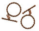 Antique Copper Toggle Clasp w/ Single Twist Roping 22mm, 29mm bar