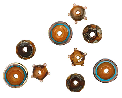 The BeadsNest Lampwork Glass Marmalade Set 7-8x15-21mm