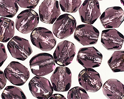Czech Fire Polished Glass Silver Lined Tanzanite Round 4mm