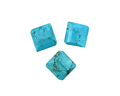 Howlite Turquoise Faceted Diamond 31x35mm