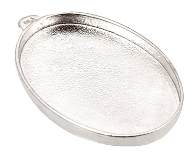 Nunn Design Sterling Silver (plated) Grande Oval Bezel Pendant 44x28mm