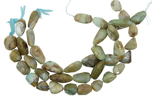 Peruvian Blue Opal Faceted Nuggets (large) 18-30x14-20mm