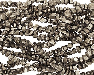 Golden Pyrite (silver tone) Faceted Nugget 5-10x7-10mm